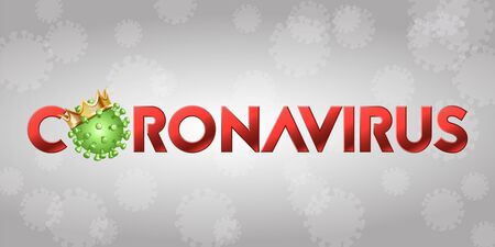 The word Coronavirus with Covid-19 icon and Virus background with disease cellsのイラスト素材