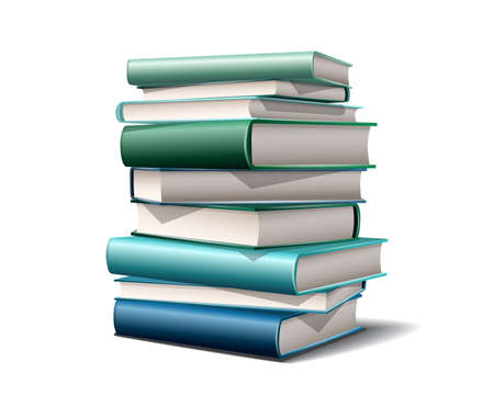 Stack of colorful books. Books various colors isolated on whiteのイラスト素材