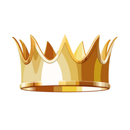 Golden royal crown isolated on white backgroundのイラスト素材