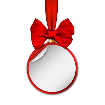 Holiday paper round labels. Christmas balls. Vector illustration.のイラスト素材