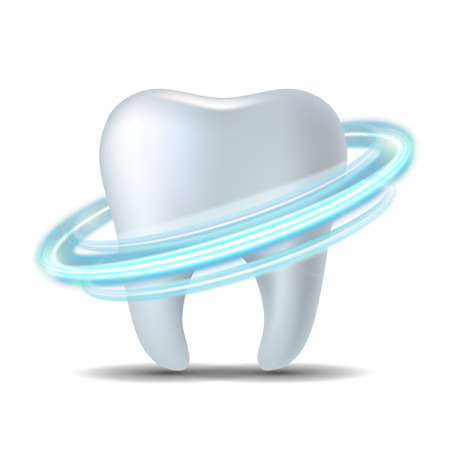 Protective vortex around tooth. Whitening of human tooth.のイラスト素材