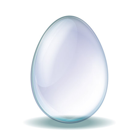 Transparent glass egg. Vector illustration isolated on whiteのイラスト素材