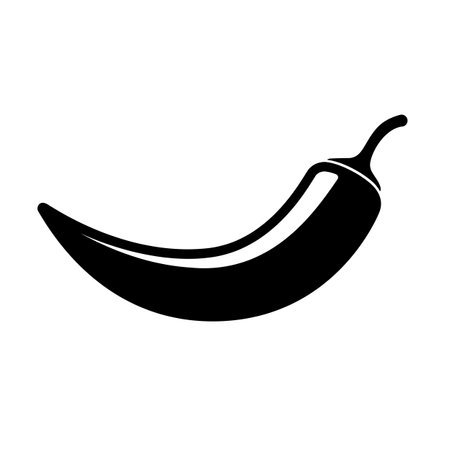 Hot Chili Pepper black icon. Vector illustrationのイラスト素材
