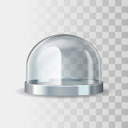 Empty glass showcase on transparent background. Mockup objectのイラスト素材