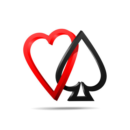 3d Suit of playing cards. Casino games, cards, web banner.のイラスト素材