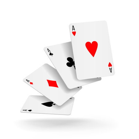 Set of four aces deck of cardsのイラスト素材