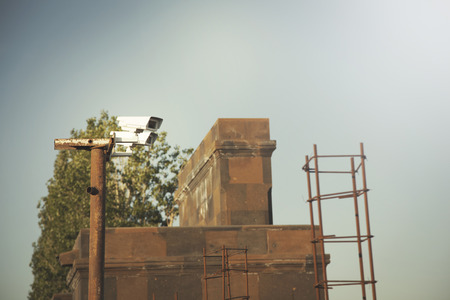 traffic  camera over the blue sky