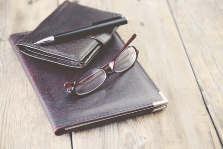 Business successful man accessories on the desktop in the officeの写真素材