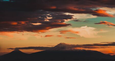Sun set with big cloud.の写真素材
