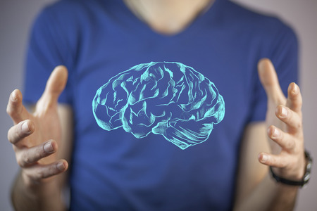 man hand  brainの写真素材