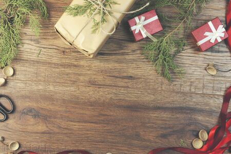 beautiful gifts and fir. cristmas items on table