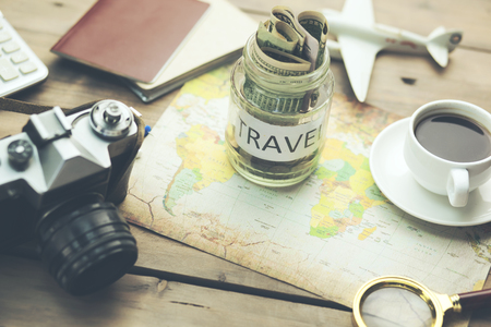 saving money for travel, for retirement planの写真素材