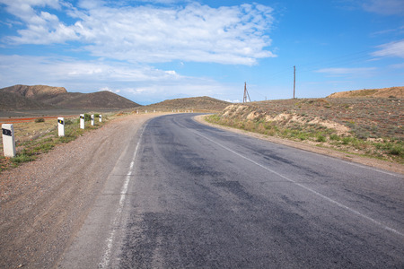 asphalt road in the morning in summer