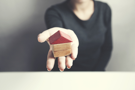 woman hand house modelの写真素材