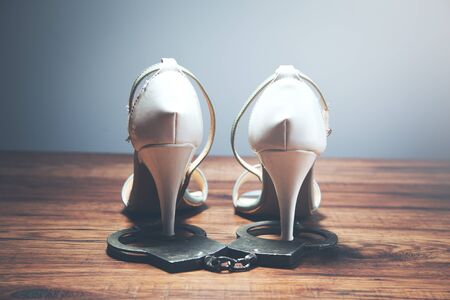 woman shoes with cuffedの写真素材