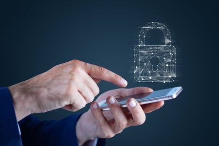 man hand lock in screen