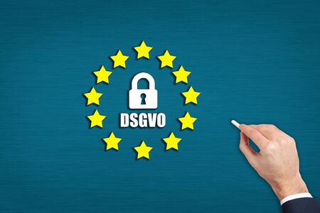 DSGVO - german Datenschutz-Grundverordnung. General data protection regulationの写真素材