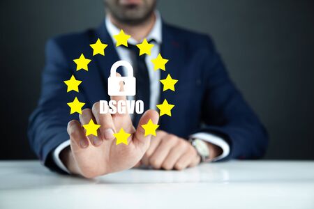 DSGVO - german Datenschutz-Grundverordnung. General data protection regulationの写真素材