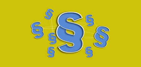 blue paragraph symbol in the yellow background