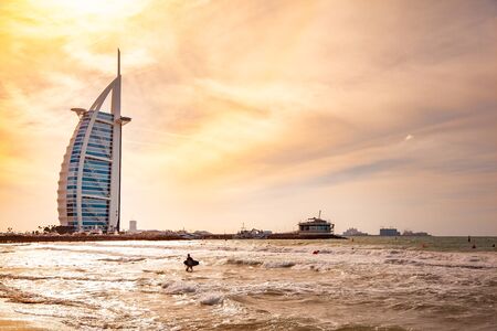 Dubai, United Arab Emirates with sea backgroundの写真素材