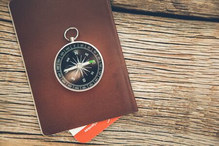 compass on the notepad on the desk