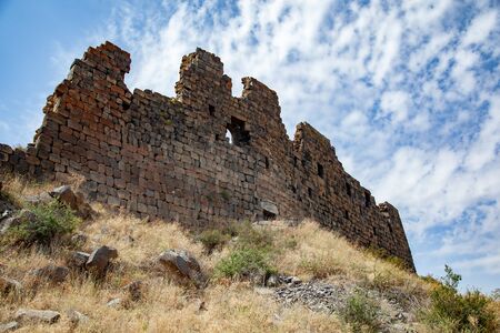 Amberd fortress and Vahramashen Church in armeniaの写真素材
