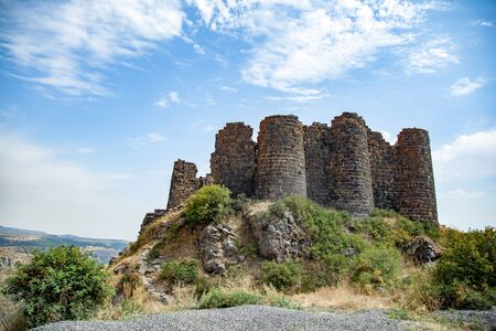 Amberd fortress and Vahramashen Church in armeniaの写真素材