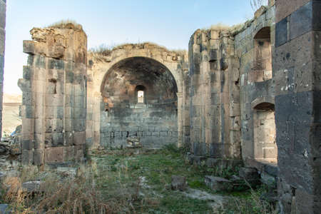 old church under the sky in armeniaの写真素材