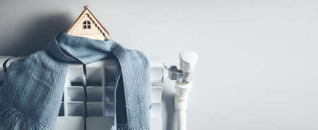house model with scarf in home background