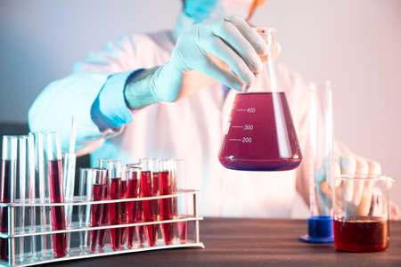 man doctor works in a laboratory