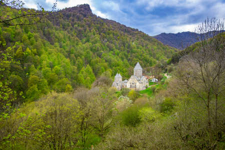 Haghartsin church in Armenia in the spring