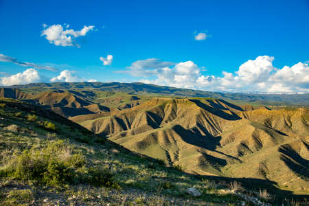 beautiful mountain under blue sky in Armeniaの写真素材