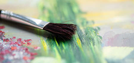 brush in the color picture background