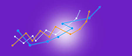 business graph growth in the digital screenの写真素材