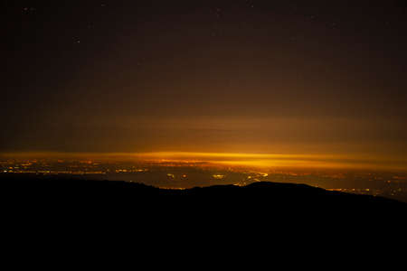 Top view from the mountain at the night