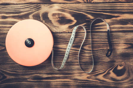 meters on the wooden table background