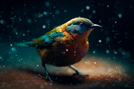 Little bird up close. Generative AI illustratorの素材