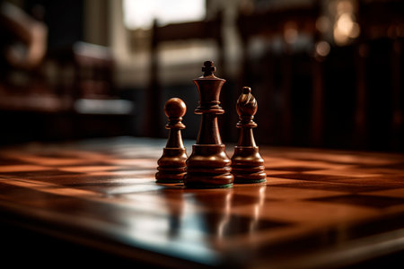 Chess pieces on the table. Generative AI illustratorの素材