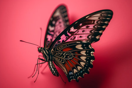 Cute pink butterfly. Generative AI illustratorの素材