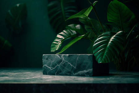 Stone and leaves. Generative AI illustratorの素材