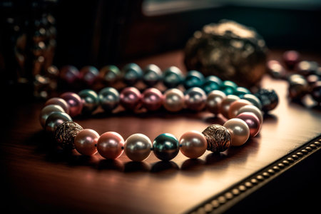 Pearl necklace. Generative AI illustratorの素材