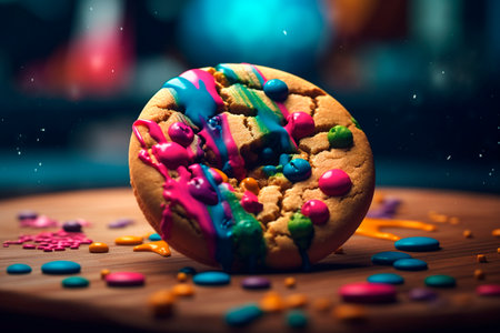 Cookies with colorful fillings. Generative AI illustratorの素材