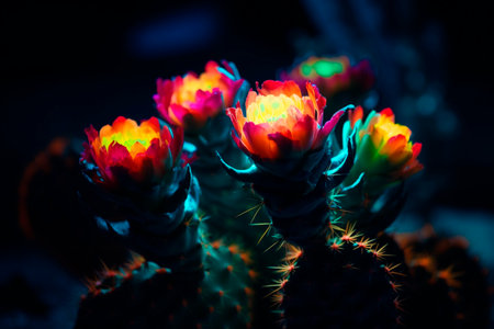 Multicolored cactus. Generative AI illustratorの素材