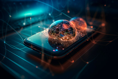 Telephone network. Generative AI illustratorの素材