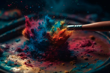 Brush and paints. Generative AI illustratorの素材