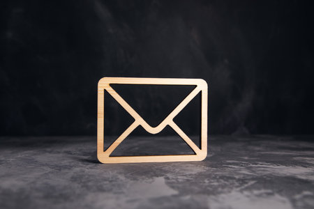 wooden letter sign on the gray tableの写真素材