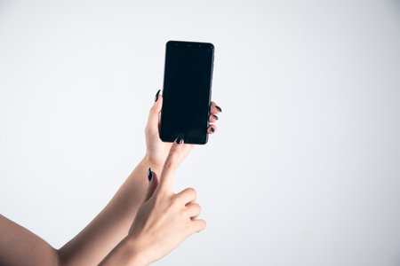 Business woman using smart phone mobile.