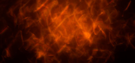 Movement of orange smoke on black background. fire design