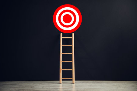 stair with target board, successful concept.の写真素材