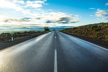 High speed road with cloud background.